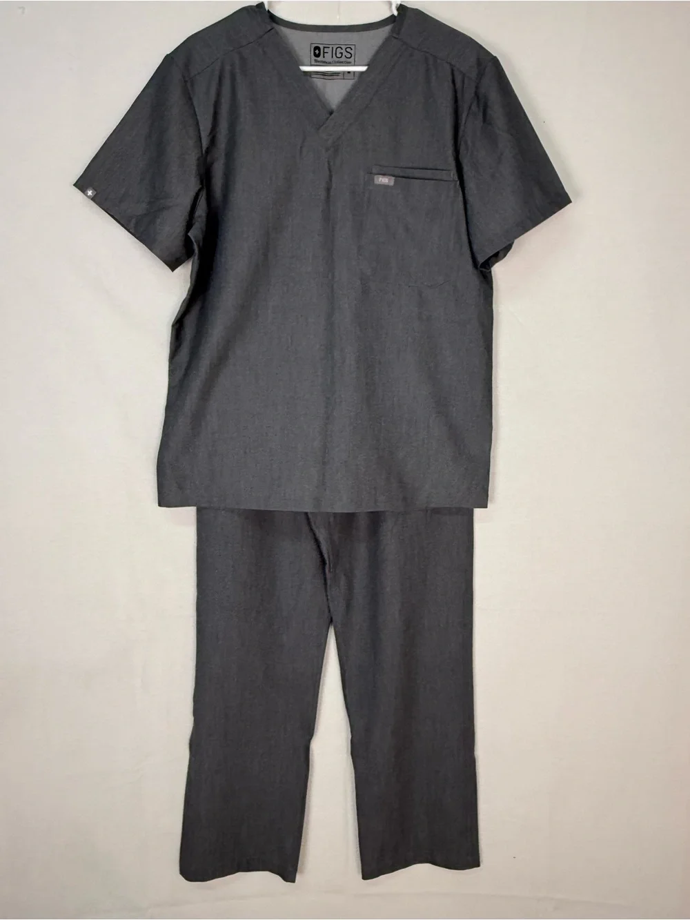 Figs Men's Gray Scrub Set Technical Collection Top and Pants